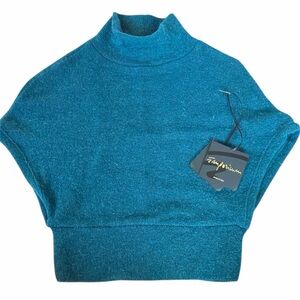 EMPORIUM made in Italy mohair mock neck cropped sweater top